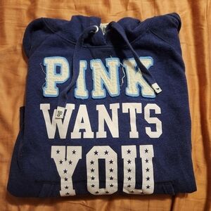 Pink Navy Blue Hoodie